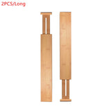 2/4PCS Adjustable Bamboo Drawer Dividers Bedroom Kitchen Drawer Storage Expandable Drawer Dividers For Cupboard Cabinet Wardrobe