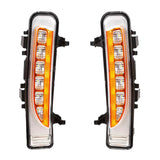 2Pcs Car Front Driving 12V LED Fog Lamp Waterproof Two-color streamer Turn Signal Daytime Running Light for Ford Edge 09-14