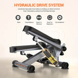 Exercise Stepper, Mini Stepper, Exercise Equipment For Home Workouts, Hydraulic Fitness Stepper With Resistance Band