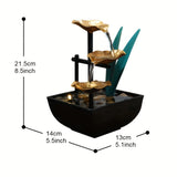 1pc USB Powered Desktop Water Fountain For Home And Office Decor, Portable Tabletop Waterfall Kit Soothing Relaxation, Zen Meditation Indoor Water Fountain With Natural Rocks And Reflective Lights,room Decor