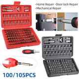 100pcs Screwdriver Bit Set Multi-bit Ratcheting Screwdriver,Phillips,Slotted, Square, Torx Combo Bits Precision Repair Tool Kit