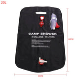 20L/40L Foldable Camp Shower Bag PVC Outdoor Shower Bag Portable Folding Water Bag Camping Shower Camping Hiking Travel Supplies