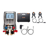 Testo 570-2 Digital Manifold Gauge Meter Kit 4Valves with 2Clamps Refrigeration Pressure Gauge DataStorage Internal Vacuum Sesor
