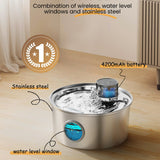 3.2L Recharge 5V USB Automatic Sensor Stainless Steel Cat Dog Water Fountain Multiple Pet Drinking Bowls