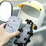 Rainproof Motorcycle SunShade Mini Cell Holder Hat Nylon Snowproof Riding Mobile Phone Helmet Umbrella