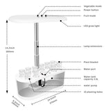 Smart Garden Hydroponics Growing System - 24W Full Spectrum 104 LED Desk with Water Pump Grow Light for Potted Plants