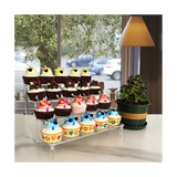 4 Tier Acrylic Clear Display Riser Rack Cupcake Stand Desktop Decor and Organizer