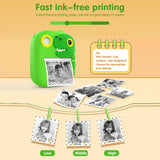 Mini Photo Printer for Children - 1080P Instant Print Camera with 1200W Dual Cameras, 2.4'' Screen, Support Music Playback and Game Play