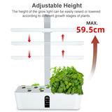 Hydroponics Growing System - Indoor Herb Garden Kit with Automatic Timing, Height Adjustable LED Grow Lights, Smart Water Pump for Home