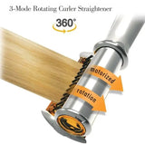 Curling Max 2-Way Rotating 2 In 1 Curler Straightener Brush Smoothing Hair Iron Electric Hairbrush