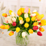 20 Pcs Artificial Flowers Fake Tulip Bouquet For Home Garden Wedding Party Floral Decor