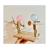 Balloon Bamboo Man Handmade Woodbots Fencing Wooden Bots Battle