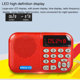 Mini FM Radio Portable Speaker MP3 Music Loud Volume Player Support Time TF Card U Disk Power-off Memory Rechargeable