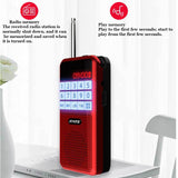 Portable Mini FM Radio Digital Receiver Music Player Support U Disk TF Card Time Display Headphone Play with Illuminated Button