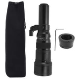 Telephoto Lens with Adapter Ring 500mm F6.3 Multilayer MC Coating Manual Focus for Far Distance Photography Black