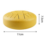 Steel Tongue 6 Inch 11 Notes D Key Percussion Instrument Portable Balmy with Drum Mallets for Meditation Yoga Beginner