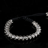 Sterling Silver Thorny Snake Bone Adjustable Vintage Woven Rope Bracelet