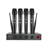 4 Channel Wireless Microphone System Home Karaok Micro Phone PA Speaker Singing Party TV Professional UHF Handheld Dynamic Mic