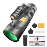 High Power 12x50 Monocular Telescope Long Range Zoom BAK4 Prism With Tripod Phone Clip For Outdoor Camping Hunting Scope