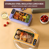 1L Large Capacity Electric Portable Stainless Steel Camping Heated Insulated Lunch Box