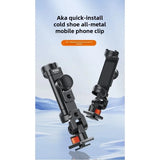360 Rotate Metal Mount Arca Cold Shoe Phone Holder for Smartphone Tripod Adapter Camera Light
