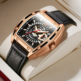 GUANQIN Top Brand Luxury New Men's watches Luminous Waterproof Leather Watch For Men Mechanical Sapphire mirror Automatic Watch