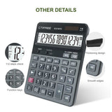 Desktop 14 Digit Large Solar Power LCD Display Big Button Calculator 112 Steps Check and Correct Function for Office