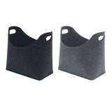 2PCS Home Firewood Holder Storage Basket Toy Book Felt Bag Laundry Foldable Hamper