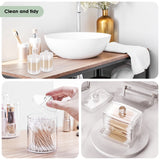 Qtip Holder Storage Dispenser, Clear Cotton Ball Swab Holder, Apothecary Jars With Lids For Bathroom