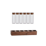 Beans Storage Container Tea Test Tube Glass Bottle with Walnut Display Rack Espresso Coffee Accessories D