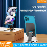 360° Rotating Metal Mobile Portable Folding Lazy Desktop Live Bracket For iPhone 15 14 Samsung Phablet Phone Holder