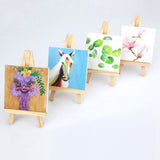 10 Sets Mini Display With Canvas 8X8Cm Wedding Numbers Hobby Painting Craft Diy Drawing Small Table Easel G