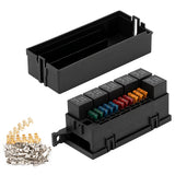 12V Auto 11 Way Fuse Box Block With 5 Pin Relay and Fuses For Automotive Car Marine Truck Trailer Boat