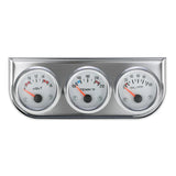 52MM Fahrenheit Water Temperature Voltmeter Chrome 3 in 1 Gauge Kit Car Motorcycle Meter Oil Pressure Sensor