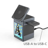 Bluetooth Speaker in 1 Wireless Charger IPhone 16 15 14 13 12 Fast Charging Station for Apple Watch 9 8 7 6 5 4 with Clock