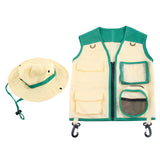 Kids Outdoor Adventure Explorer Kit Costume Vest and Hat Set Realize Children Career Dream Cosplay Gifts