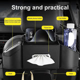 For All Fit Back PU Leather Storage Bag Waterproof Seat Organizer Foldable Multipurpose Car