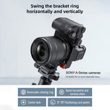 65.9mm Tripod Mount Ring Lens Collar Foot QR Plate 1/4in&3/8in for Sony A6000/A6100/A6300/A6400/A7SA7S2/A7S3/ZVE-1/ZVE-10/FX30
