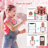 Karaoke Microphone for Kids Singing,5 in 1 Wireless Bluetooth Portable Handheld Mic Speaker hine Player Recorder Home Gifts