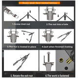 BT-606 Mandrel Gun, Heavy Duty Rivet Nut Setter Tool Kit,Threaded Tool,Threaded Insert Hand Riveter M3-M8