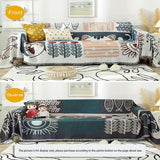 Scandinavian style sofa covers for all seasons, with a universal cover featuring plant and hybrid cat patterns, 1 piece