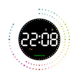 Colorful 10-inch Smart Electronic Wall Clock - Temperature, Calendar, Brightness Adjustment, Alarm with Remote for Home