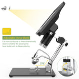 AD208S 5X-1200X Digital Microscope LCD Display Screen 1280 * 800 Adjustable 1080P Scope Soldering Tool with Two Fill Lights