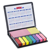 Memo Pads 2024 Desktop Calendar with Colorful Sticky Notes Strong Stickiness Office Supplies Set for Easy-peel