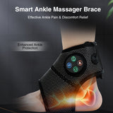 Electric Air Compression Foot Massager with Heating Vibration Joint Sprains Rehabilitation Ankle Brace for Left Right Feet