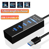4 Ports Hub 3 0 High Speed Multi USB Splitter Adapter OTG For Xiaomi Lenovo PC Computer Accessories 30/120cm