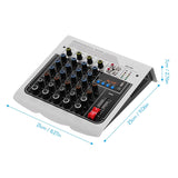 Mix-400 Audio Mixer Professional Sound Table Wireless Audio Mixer 6 Channel Live Studio Power Mixing Amplifier Console Usb Mp3