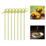 Cocktail Sticks 900 Pcs Food Japaneses Style Bamboo Knotted Skewers Bamboo Toothpicks With Twisted Ends Party Supplies