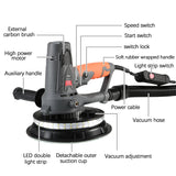 220V 1250W Drywall Sander with Self-Vacuum & Double LED Light - Wall Grinding & Putty Sanding Electric Polisher