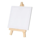 12pcs Artists 5 +3 x3 inch Mini Canvas Set Painting Kids Craft DIY Drawing Small Table Easel for School